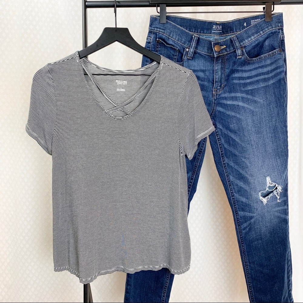 Target Black and White Striped Top Small